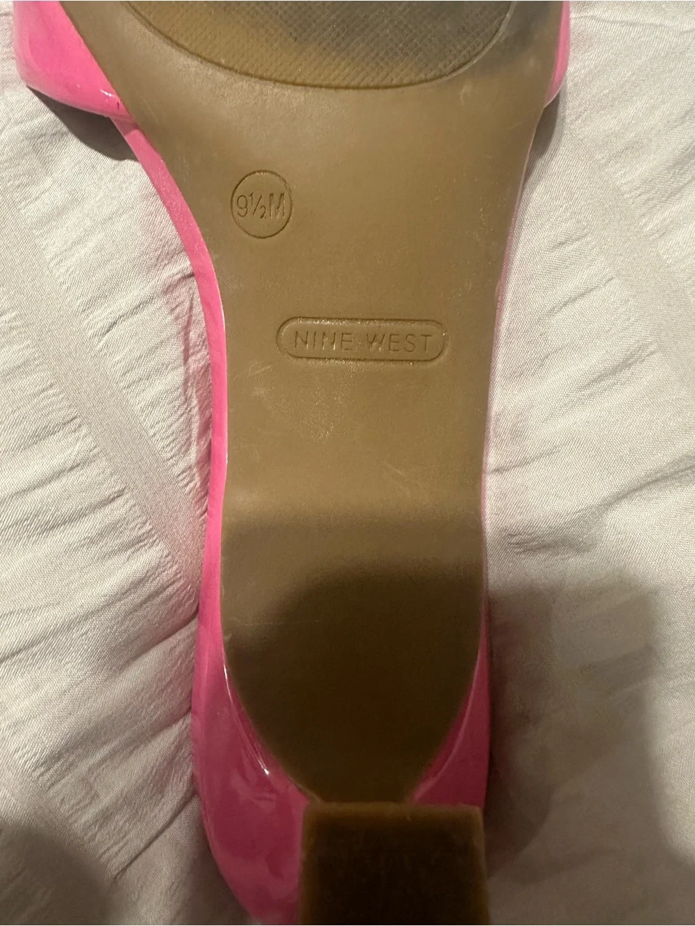 Nine West Hot Pink Open-Toe Kitten Heel